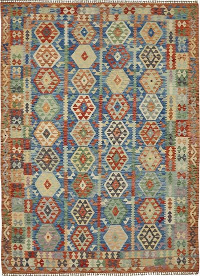 New Afghan Kilim Rug - 8' 2" x 11' 2" (98" x 134")