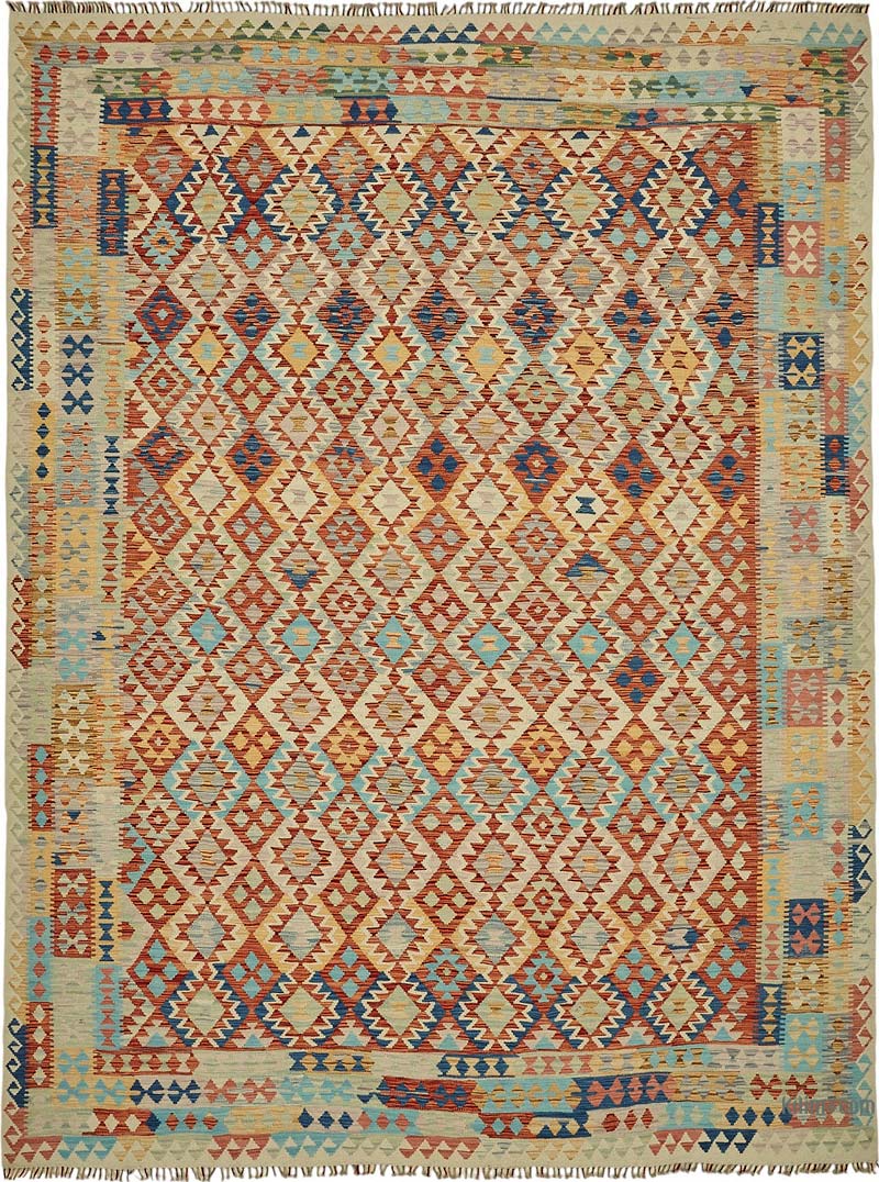 New Afghan Kilim Rug - 9' 11" x 12' 10" (119" x 154") - K0087225
