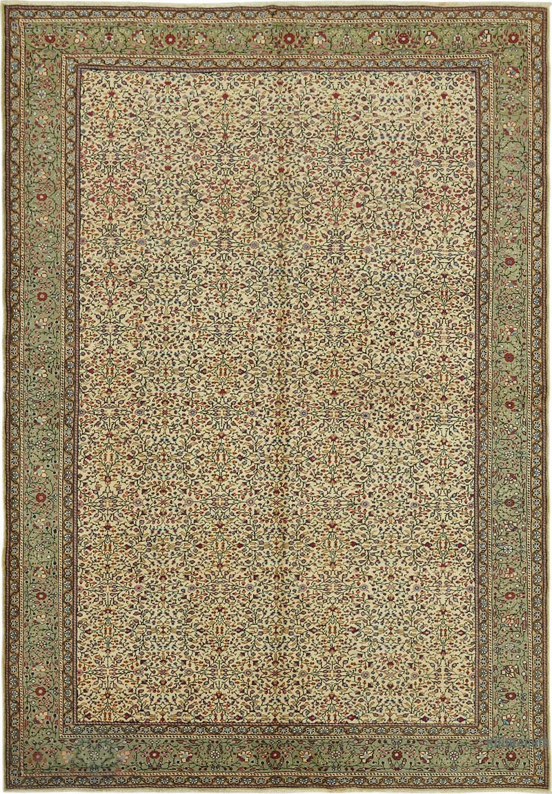Vintage Turkish Hand-Knotted Rug - 6' 6" x 9' 3" (78" x 111") - K0087314