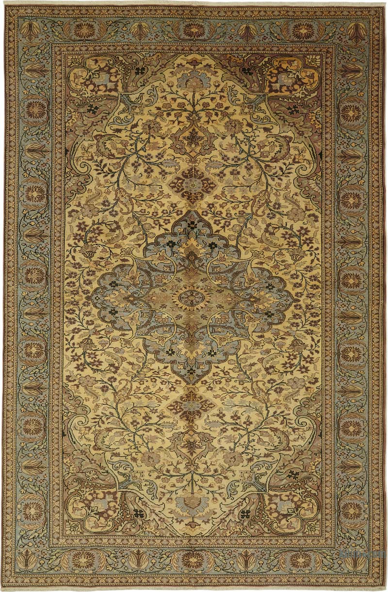 Vintage Turkish Hand-Knotted Rug - 6' 7" x 10'  (79" x 120") - K0087318