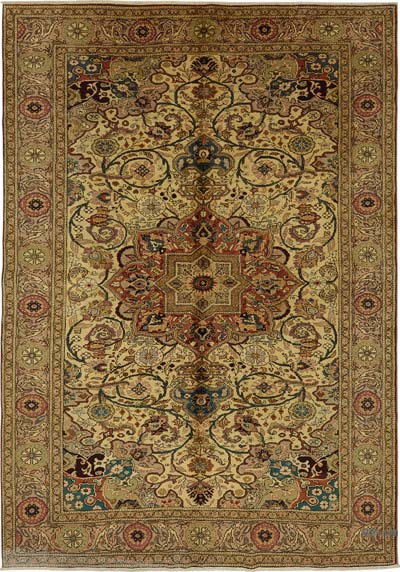 Vintage Turkish Hand-Knotted Rug - 6' 8" x 9' 5" (80" x 113")