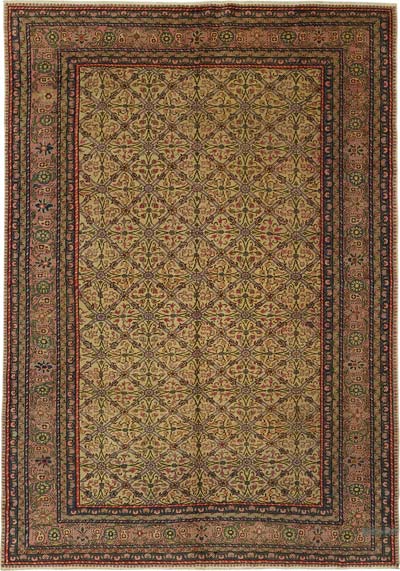 Vintage Turkish Hand-Knotted Rug - 6' 7" x 9' 7" (79" x 115")