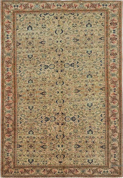Vintage Turkish Hand-Knotted Rug - 6' 4" x 9' 3" (76" x 111")