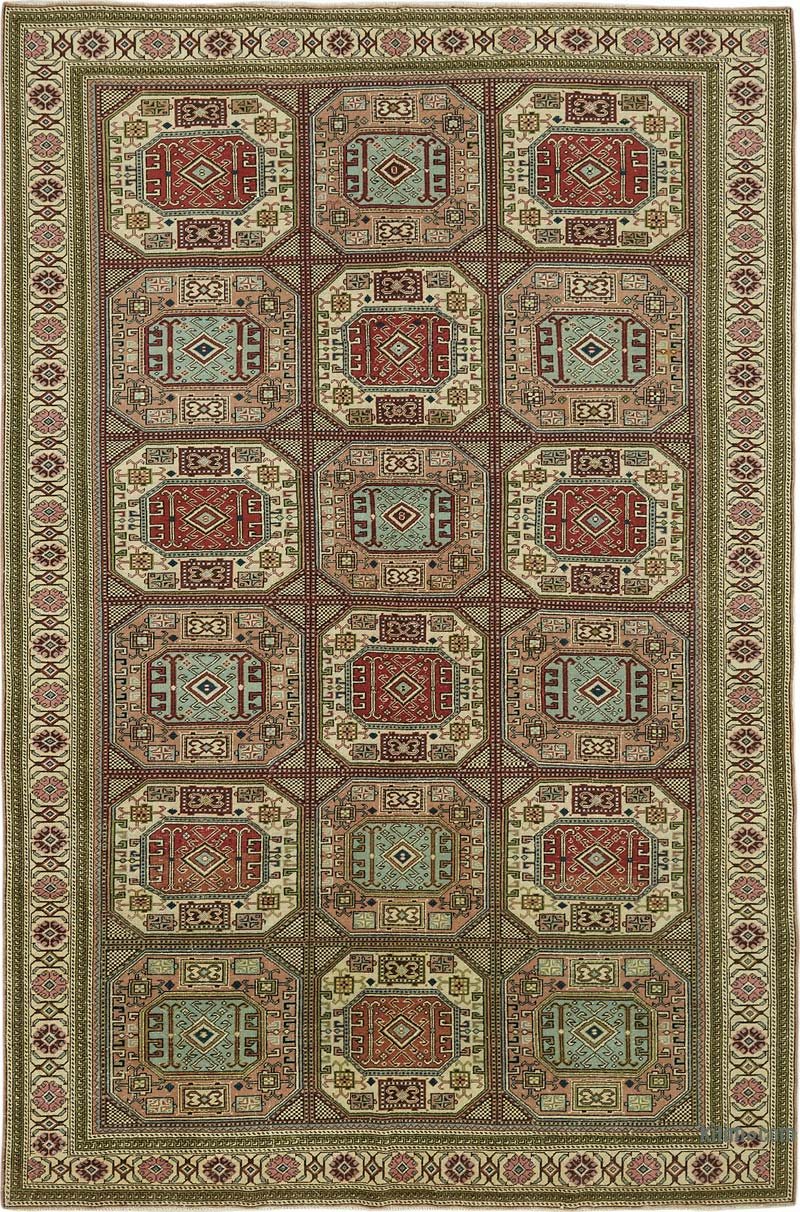 Vintage Turkish Hand-Knotted Rug - 6' 6" x 10'  (78" x 120") - K0087344