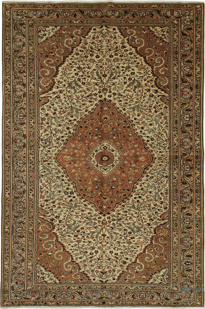 Vintage Turkish Hand-Knotted Rug - 6' 7" x 9' 11" (79" x 119") - K0087349