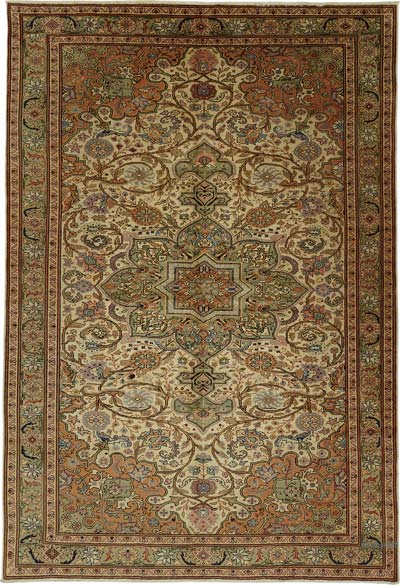 Vintage Turkish Hand-Knotted Rug - 6' 6" x 9' 5" (78" x 113")
