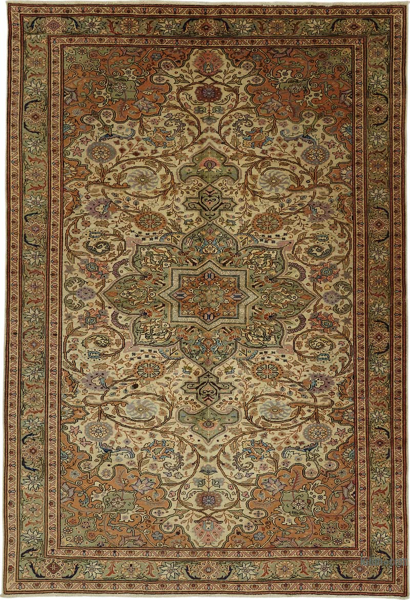 Vintage Turkish Hand-Knotted Rug - 6' 6" x 9' 5" (78" x 113") - K0087350