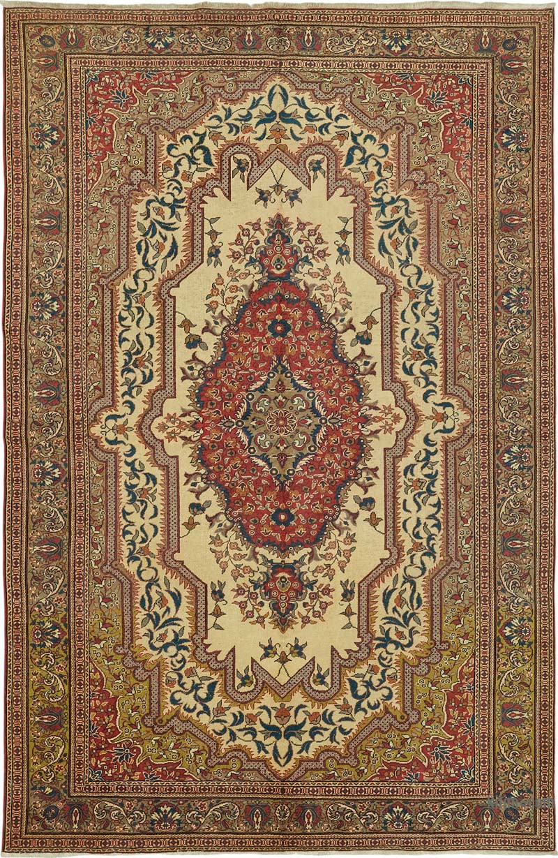 Vintage Turkish Hand-Knotted Rug - 6' 6" x 9' 9" (78" x 117") - K0087353
