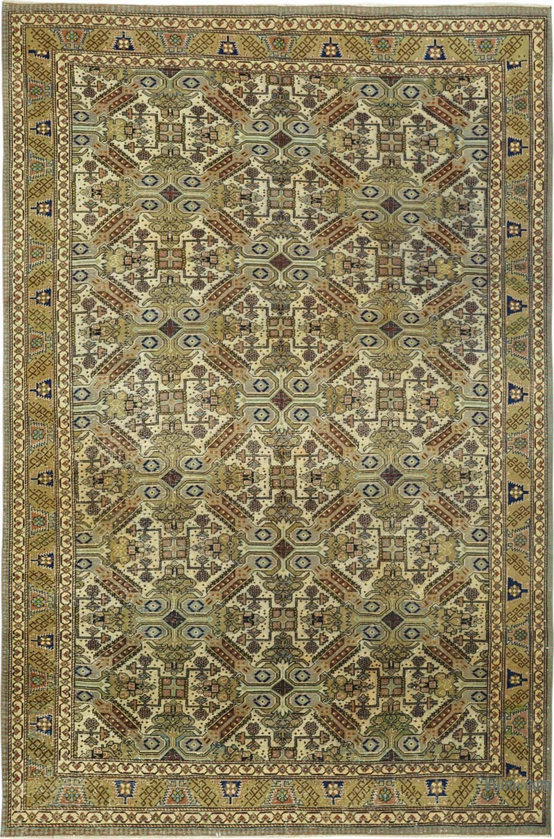 Vintage Turkish Hand-Knotted Rug - 6' 5" x 9' 6" (77" x 114") - K0087365