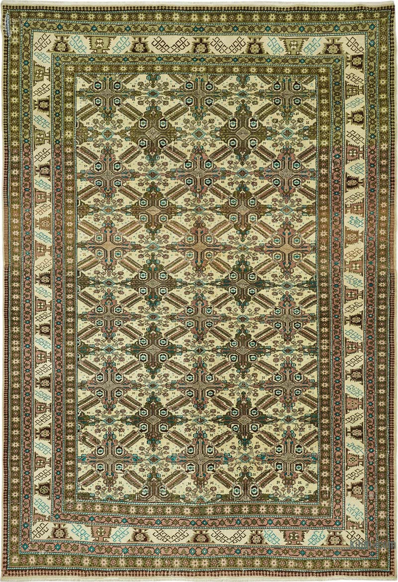 Vintage Turkish Hand-Knotted Rug - 6' 5" x 9' 4" (77" x 112") - K0087368