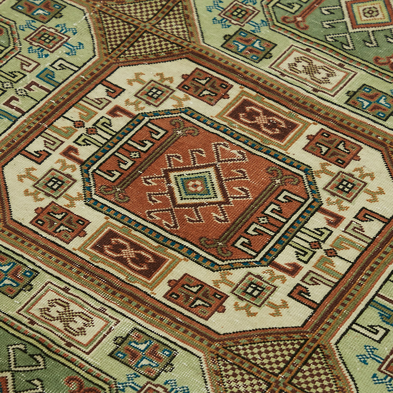 Vintage Turkish Hand-Knotted Rug - 6' 4" x 9' 6" (76" x 114") - K0087373