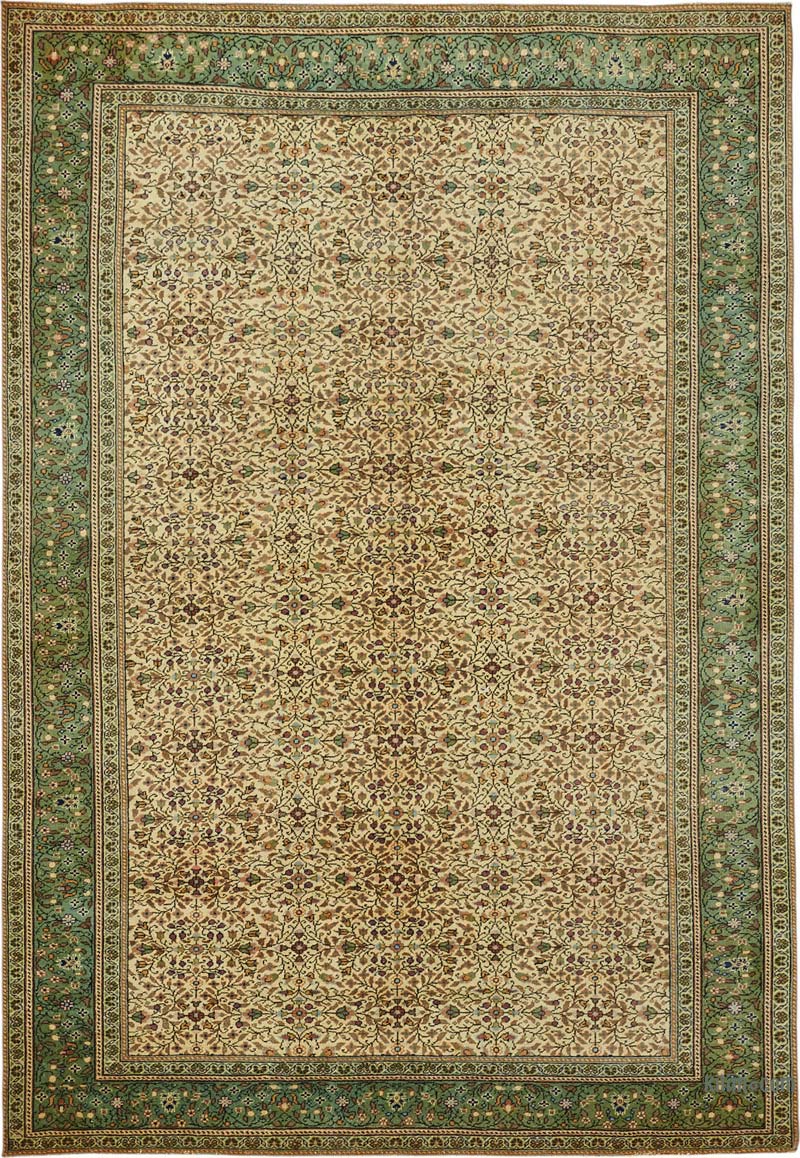 Vintage Turkish Hand-Knotted Rug - 6' 5" x 9' 4" (77" x 112") - K0087376