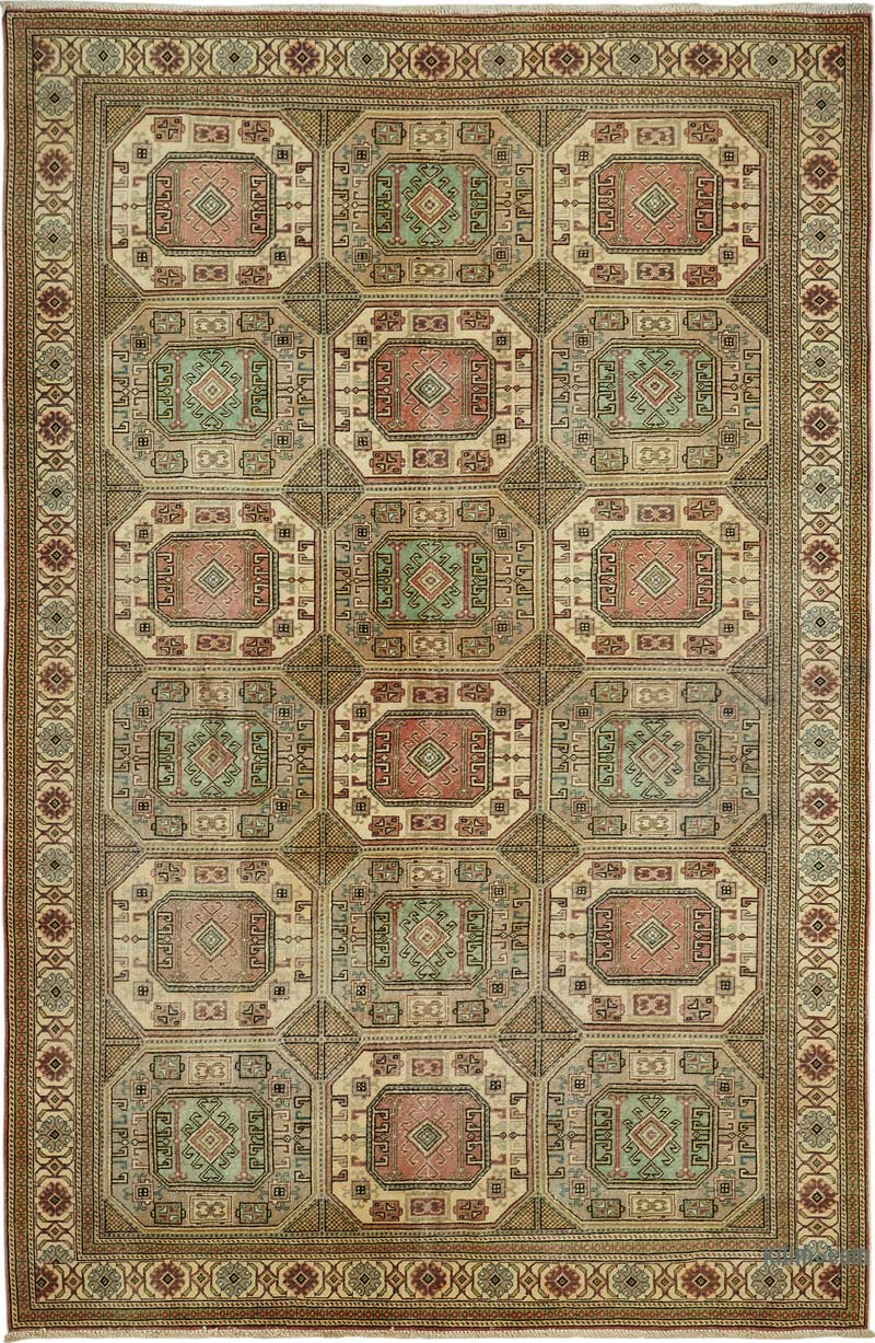 Vintage Turkish Hand-Knotted Rug - 6' 8" x 9' 10" (80" x 118") - K0087378