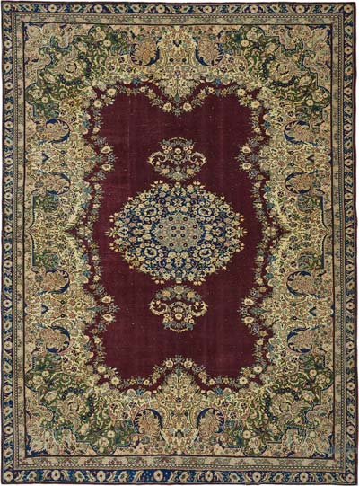 Vintage Turkish Hand-Knotted Rug - 6' 9" x 9' 3" (81" x 111")