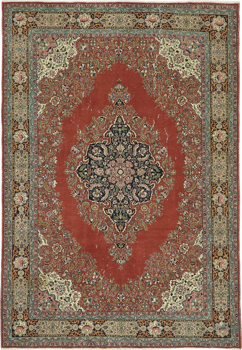 Vintage Turkish Hand-Knotted Rug - 6' 8" x 9' 9" (80" x 117") - K0087405
