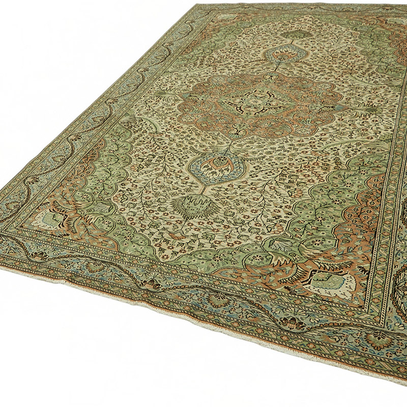 Vintage Turkish Hand-Knotted Rug - 6' 7" x 10'  (79" x 120") - K0087410