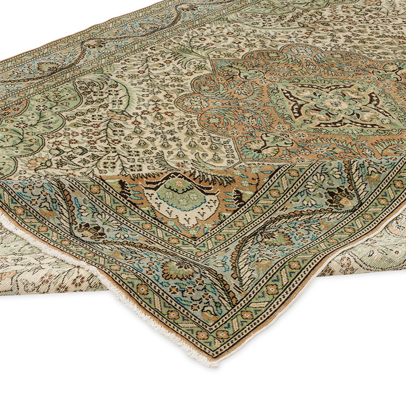 Alfombra Vintage Turca Anudada a Mano - 201 cm x 305 cm - K0087410