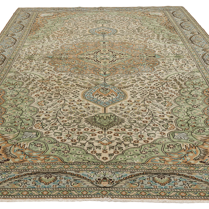 Alfombra Vintage Turca Anudada a Mano - 201 cm x 305 cm - K0087410