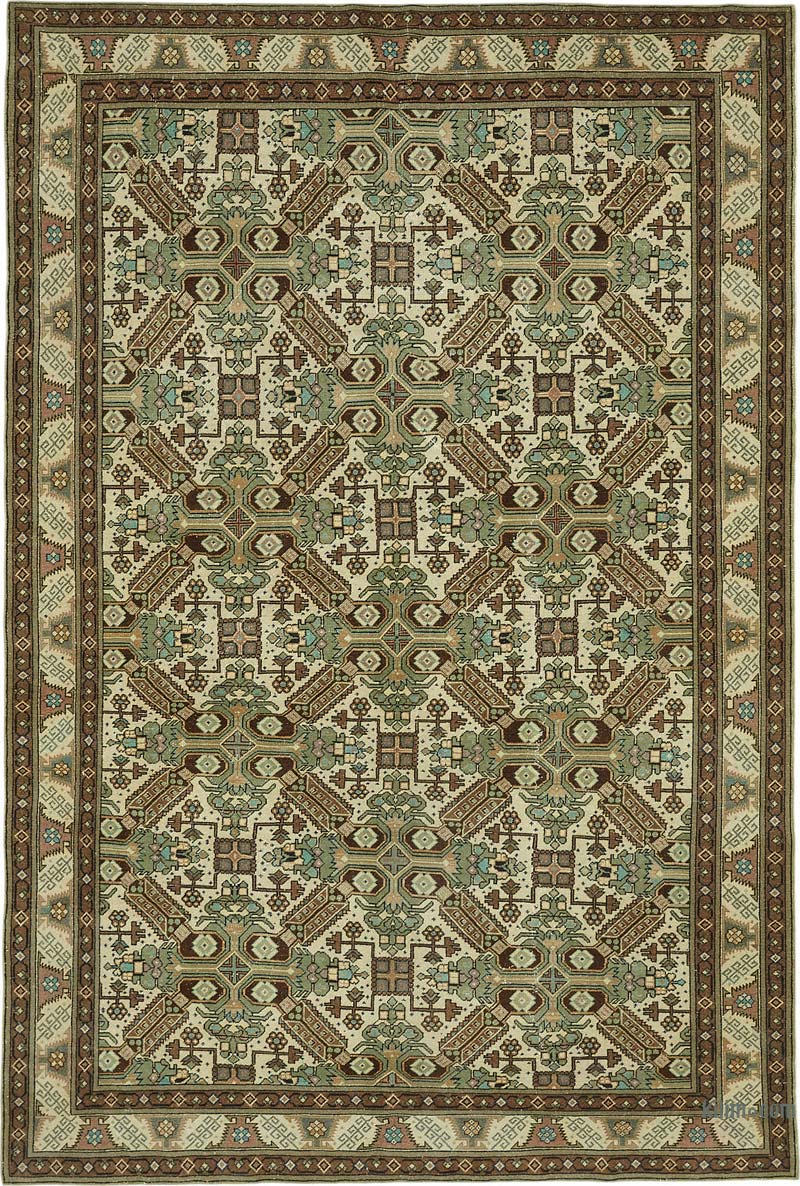 Vintage Turkish Hand-Knotted Rug - 6' 3" x 9' 5" (75" x 113") - K0087412