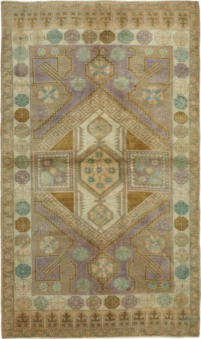 Vintage Turkish Hand-Knotted Rug - 4' 7" x 7' 8" (55" x 92")