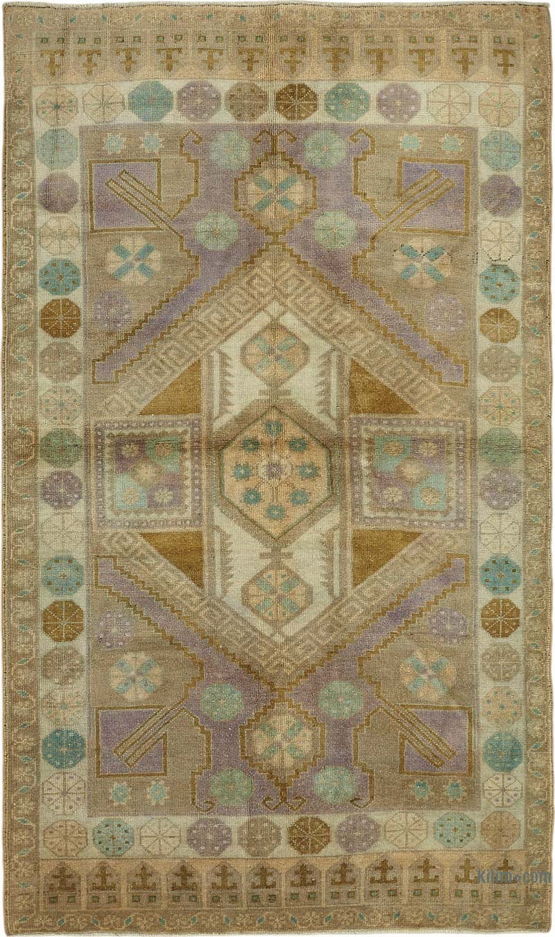 Vintage Turkish Hand-Knotted Rug - 4' 7" x 7' 8" (55" x 92") - K0087580