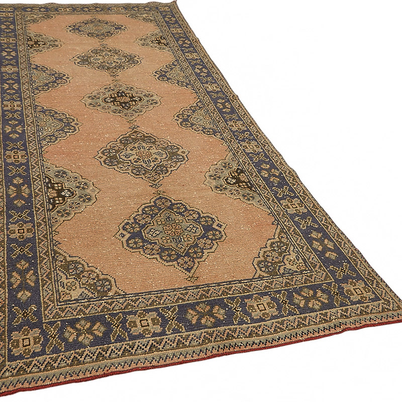 Alfombra Vintage Turca Anudada a Mano - 137 cm x 346 cm - K0087581