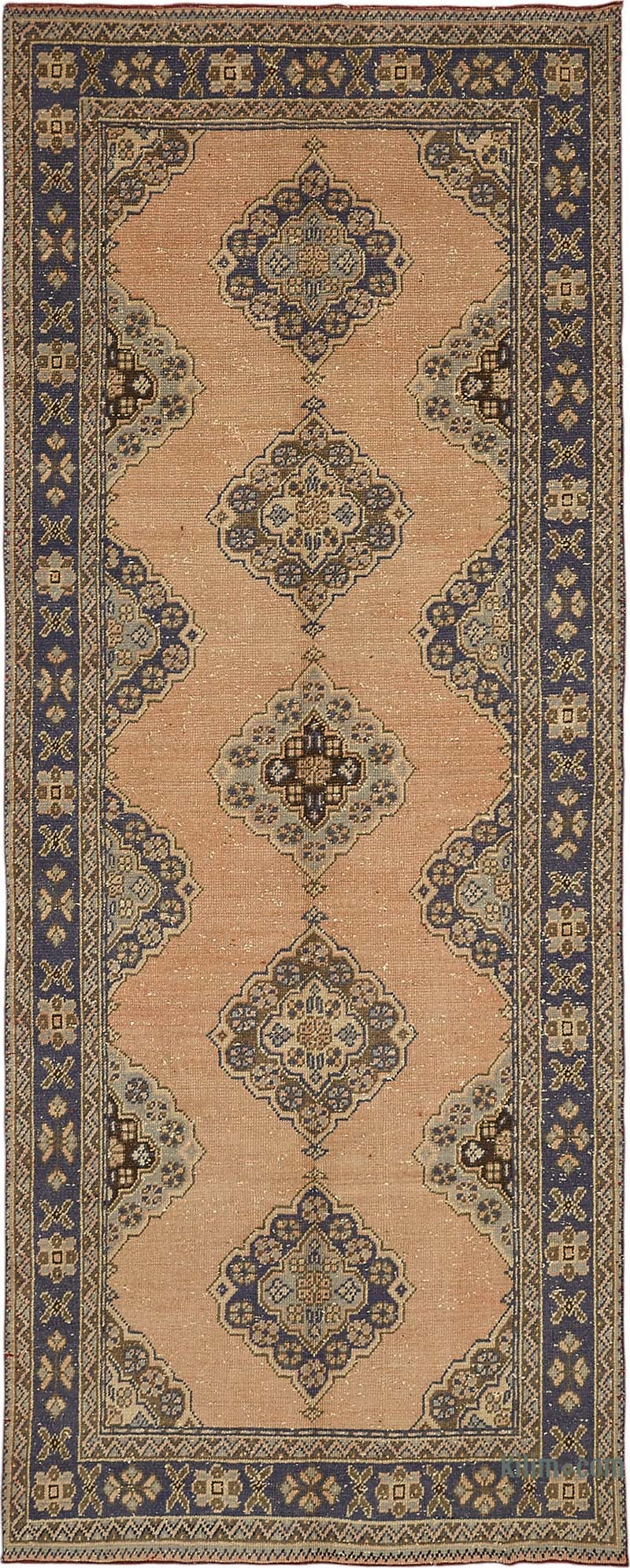 Alfombra Vintage Turca Anudada a Mano - 137 cm x 346 cm - K0087581