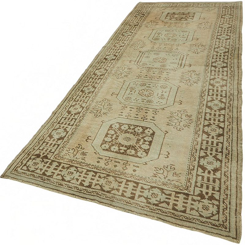 Vintage Turkish Hand-Knotted Rug - 4' 4" x 11' 9" (52" x 141") - K0087582