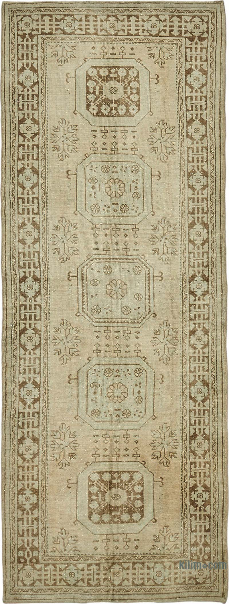 Vintage Turkish Hand-Knotted Rug - 4' 4" x 11' 9" (52" x 141") - K0087582