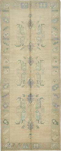 Alfombra Vintage Turca Anudada a Mano - 148 cm x 366 cm