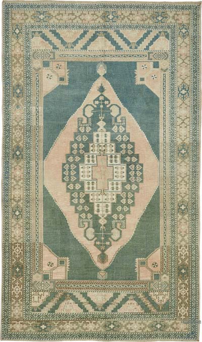Vintage Turkish Hand-Knotted Rug - 5' 4" x 8' 11" (64" x 107")