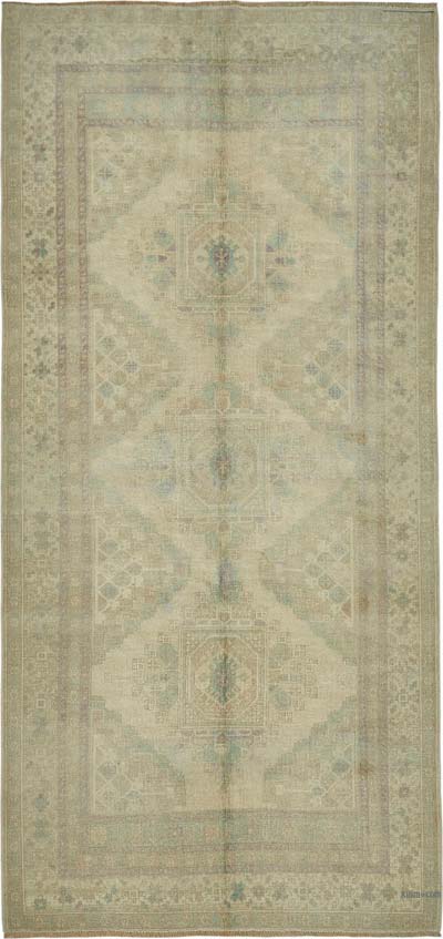 Vintage Turkish Hand-Knotted Rug - 5' 2" x 11' 1" (62" x 133")