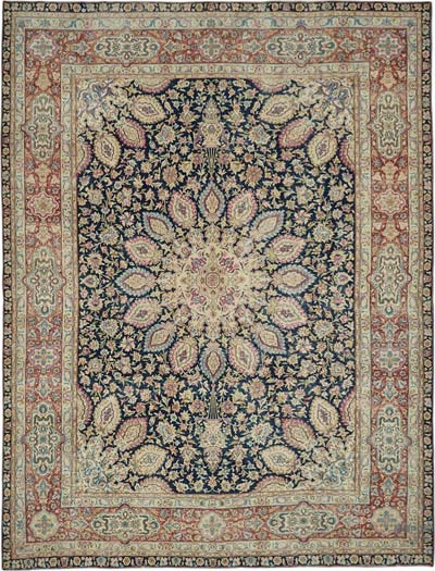 Vintage Hand-Knotted Oriental Rug - 9' 5" x 12' 4" (113" x 148")