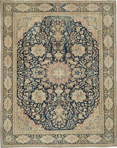Vintage Hand-Knotted Oriental Rug - 9' 1" x 11' 5" (109" x 137")