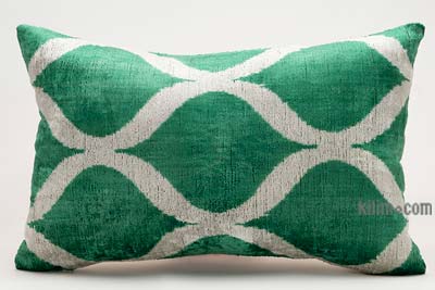 Funda de Almohada de terciopelo Ikat - 60 cm x 40 cm