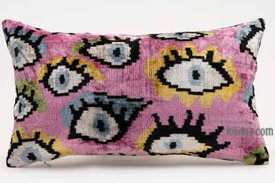Funda de Almohada de terciopelo Ikat - 50 cm x 30 cm
