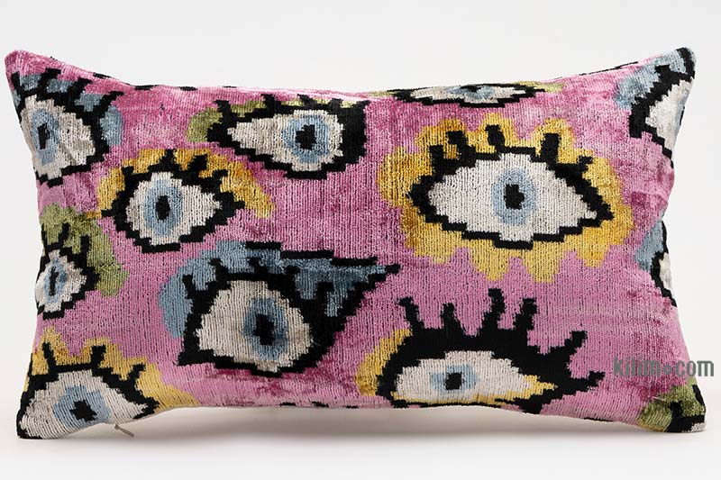 Velvet Ikat Pillow Cover - 1' 8" x 1'  (20" x 12") - K0087760