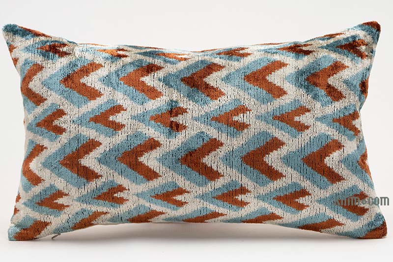 Velvet Ikat Pillow Cover - 1' 8" x 1'  (20" x 12") - K0087762