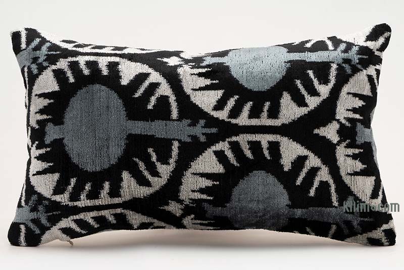 Funda de Almohada de terciopelo Ikat - 50 cm x 30 cm - K0087767