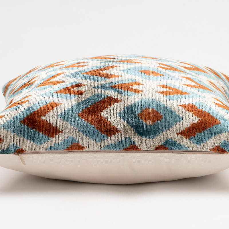Velvet Ikat Pillow Cover - 1' 4" x 1' 4" (16" x 16") - K0087775