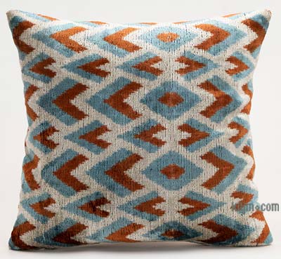 Funda de Almohada de terciopelo Ikat - 40 cm x 40 cm