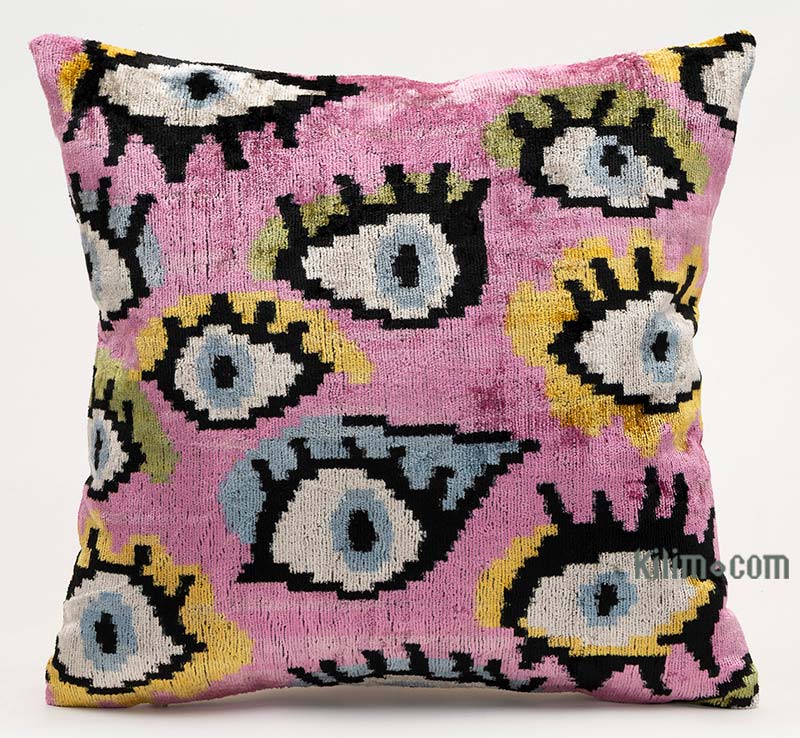 Velvet Ikat Pillow Cover - 1' 4" x 1' 4" (16" x 16") - K0087777