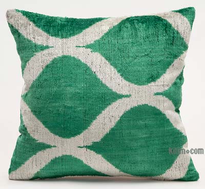 Funda de Almohada de terciopelo Ikat - 40 cm x 40 cm