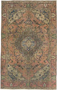 Vintage Turkish Hand-Knotted Rug - 5' 11" x 9' 3" (71" x 111")