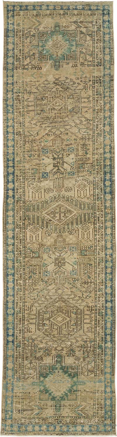 Vintage Turkish Hand-Knotted Runner - 2' 11" x 10' 10" (35" x 130")