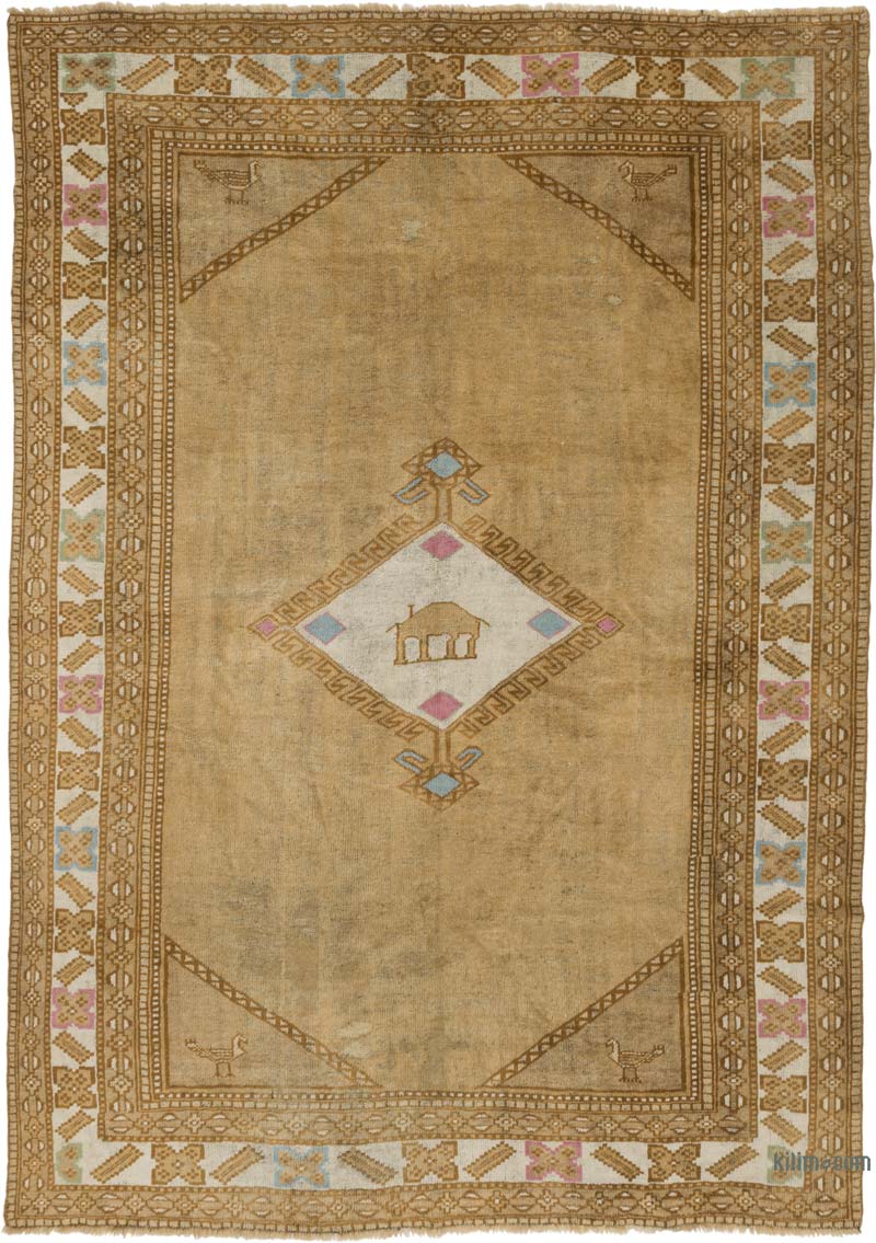 Vintage Turkish Hand-Knotted Rug - 7' 5" x 10' 4" (89" x 124") - K0087809