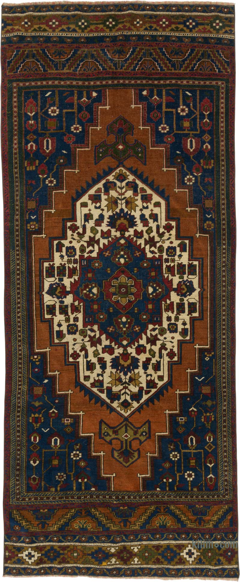 Vintage Turkish Hand-Knotted Rug - 4' 6" x 10' 8" (54" x 128") - K0087816