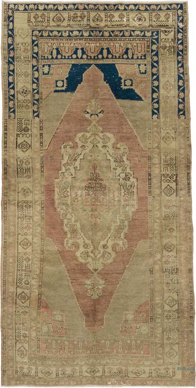 Vintage Turkish Hand-Knotted Rug - 5' 1" x 9' 10" (61" x 118")