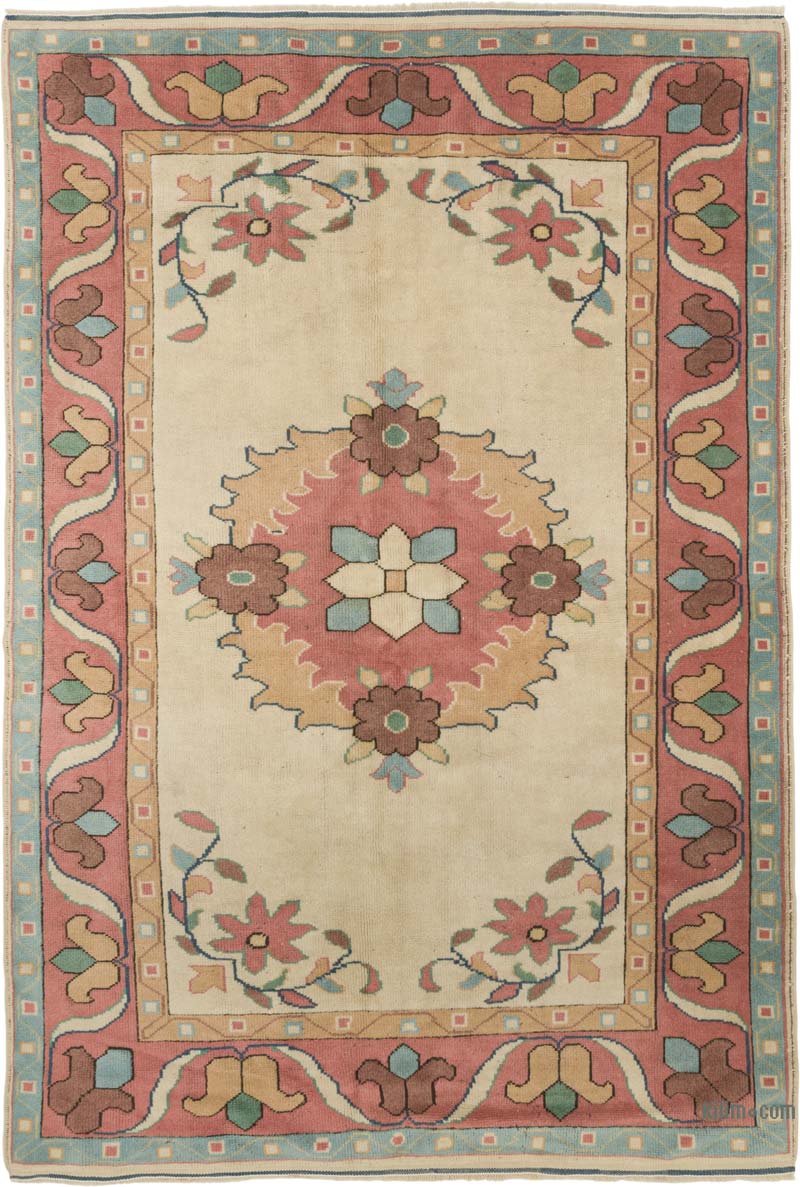 Vintage Turkish Hand-Knotted Rug - 5' 7" x 8' 1" (67" x 97") - K0087822