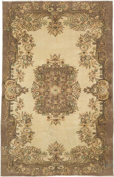 Vintage Turkish Hand-Knotted Rug - 5' 7" x 8' 7" (67" x 103")